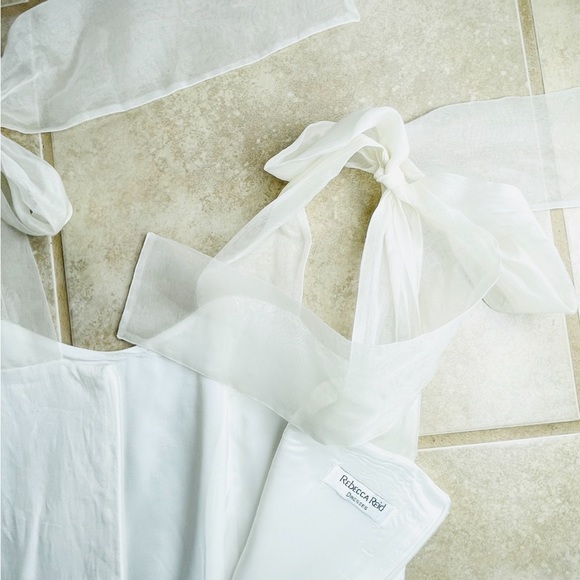 OFF WHITE Rebecca Reid Silk Lined Linen Dress | SIZE 8 - Picture 4 of 8